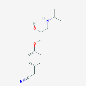 molecular formula C14H20N2O2 B194402 2-(4-(2-Hydroxy-3-(isopropylamino)-propoxy)phenyl)acetonitrile CAS No. 29277-73-4
