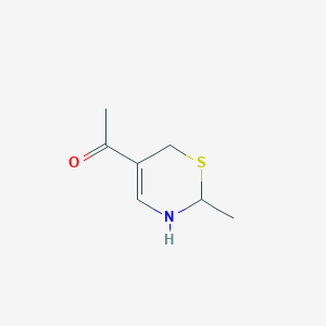 molecular formula C7H11NOS B019447 Ethanone, 1-(3,6-dihydro-2-methyl-2H-1,3-thiazin-5-yl)-(9CI) CAS No. 110307-83-0