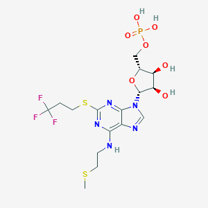 molecular formula C16H23F3N5O6PS2 B194475 [(2R,3S,4R,5R)-3,4-dihydroxy-5-[6-(2-methylsulfanylethylamino)-2-(3,3,3-trifluoropropylsulfanyl)purin-9-yl]oxolan-2-yl]methyl dihydrogen phosphate CAS No. 847460-53-1