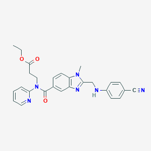 molecular formula C27H26N6O3 B194498 3-(2-(((4-氰基苯基)氨基)甲基)-1-甲基-N-(吡啶-2-基)-1H-苯并[d]咪唑-5-甲酰胺)丙酸乙酯 CAS No. 211915-84-3