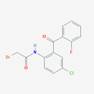 molecular formula C15H10BrClFNO2 B019450 2-溴-4'-氯-2'-(邻氟苯甲酰基)乙酰苯胺 CAS No. 1584-62-9