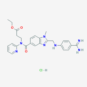 molecular formula C27H30ClN7O3 B194505 Ethyl 3-(2-(((4-carbamimidoylphenyl)amino)methyl)-1-methyl-N-(pyridin-2-yl)-1H-benzo[d]imidazole-5-carboxamido)propanoate hydrochloride CAS No. 211914-50-0