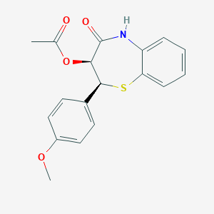 molecular formula C18H17NO4S B194531 (2S)-cis-3-(Acetyloxy)-2,3-dihydro-2-(4-methoxyphenyl)-1,5-benzothiazepin-4(5H)-one CAS No. 87447-47-0