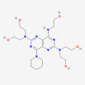 molecular formula C21H36N8O5 B194545 2,2',2'',2'''-((4-((2-Hydroxyethyl)amino)-8-(piperidin-1-yl)pyrimido(5,4-d)pyrimidine-2,6-diyl)dinitrilo)tetraethanol CAS No. 60286-30-8