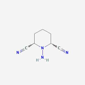 molecular formula C7H10N4 B019455 (2S,6R)-1-aminopiperidine-2,6-dicarbonitrile CAS No. 110814-87-4