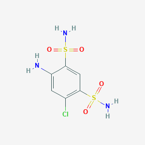 molecular formula C6H8ClN3O4S2 B194629 4-Amino-6-chloro-1,3-benzenedisulfonamide CAS No. 121-30-2