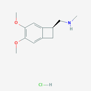 molecular formula C12H18ClNO2 B194675 (1S)-4,5-Dimethoxy-1-[(methylamino)methyl]benzocyclobutane hydrochloride CAS No. 866783-13-3