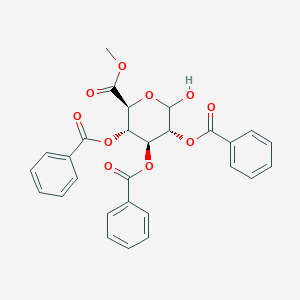 molecular formula C₂₈H₂₄O₁₀ B019475 Methyl 2,3,4-tri-O-benzoyl-D-glucopyranuronate CAS No. 50767-71-0