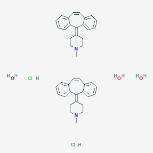 molecular formula C42H50Cl2N2O3 B194771 Cyproheptadine hydrochloride sesquihydrate CAS No. 41354-29-4