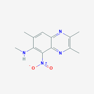 molecular formula C12H14N4O2 B019480 N,2,3,7-Tetramethyl-5-nitroquinoxalin-6-amine CAS No. 149703-60-6