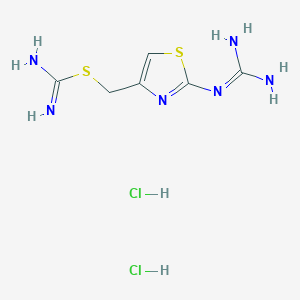 molecular formula C6H10N6S2. 2 HCl B194836 (2-Carbamimidamido-1,3-thiazol-4-yl)methyl carbamimidothioate dihydrochloride CAS No. 88046-01-9