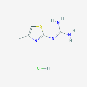 molecular formula C5H8N4S. HCl B194847 1-(4-Methyl-1,3-thiazol-2-yl)guanidine hydrochloride CAS No. 100599-91-5