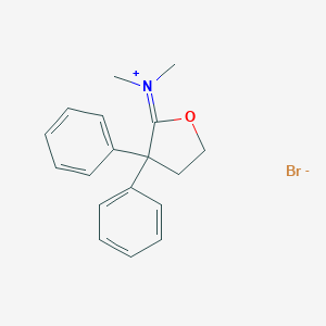 molecular formula C18H20NOBr B194855 3,3-Diphenyltetrahydrofuran-2-ylidene(dimethyl)ammonium bromide CAS No. 37743-18-3