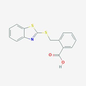 molecular formula C15H11NO2S2 B019493 2-((苯并[d]噻唑-2-基硫代)甲基)苯甲酸 CAS No. 100961-61-3
