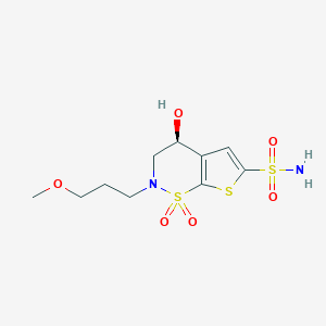 molecular formula C10H16N2O6S3 B194972 (S)-4-Hydroxy-2-(3-methoxypropyl)-3,4-dihydro-2H-thieno[3,2-e][1,2]thiazine-6-sulfonamide 1,1-dioxide CAS No. 154127-42-1