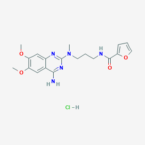 molecular formula C19H23N5O4 . HCl B195031 N-(3-((4-Amino-6,7-dimethoxyquinazolin-2-yl)(methyl)-amino)propyl)furan-2-carboxamide hydrochloride CAS No. 98902-29-5