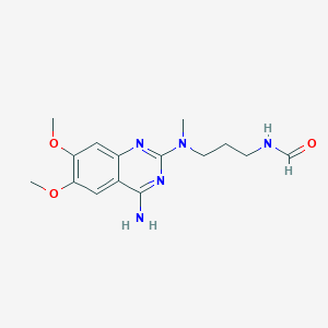 molecular formula C15H21N5O3. HCl B195034 N-(3-((4-Amino-6,7-dimethoxyquinazolin-2-yl)methylamino)propyl)formamide CAS No. 1026411-59-5