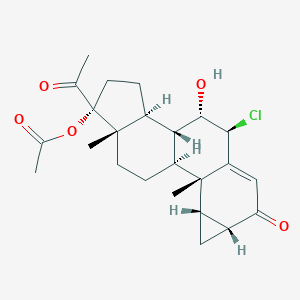 molecular formula C24H31ClO5 B195058 [(1S,2S,3S,5R,9S,10S,11R,12S,15R,16S)-15-Acetyl-9-chloro-10-hydroxy-2,16-dimethyl-6-oxo-15-pentacyclo[9.7.0.02,8.03,5.012,16]octadec-7-enyl] acetate CAS No. 23814-84-8