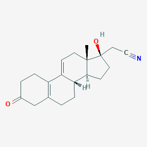 molecular formula C20H25NO2 B195083 (17|A)-17-羟基-3-酮-19-去甲孕烷-5(10),9(11)-二烯-21-腈 CAS No. 106111-42-6