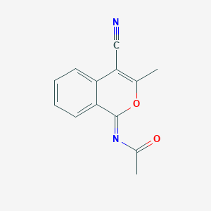 molecular formula C13H10N2O2 B019518 1H-1-Acetylimino-3-methylbenzo[c]pyran-4-carbonitrile CAS No. 161468-31-1