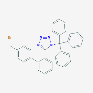 molecular formula C33H25BrN4 B195220 5-(4'-Bromomethyl-1,1'-biphenyl-2-yl)-1-triphenylmethyl-1H-tetrazole CAS No. 124750-51-2
