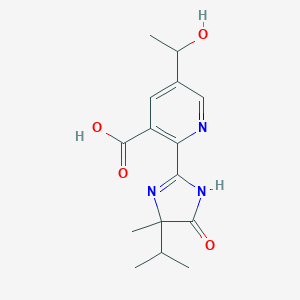 molecular formula C15H19N3O4 B195257 5-(1-hydroxyethyl)-2-(4-methyl-5-oxo-4-propan-2-yl-1H-imidazol-2-yl)pyridine-3-carboxylic Acid CAS No. 134887-87-9
