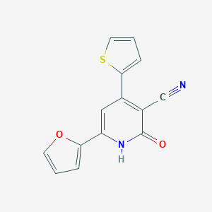 molecular formula C14H8N2O2S B019527 6-(Furan-2-yl)-2-oxo-4-(thiophen-2-yl)-1,2-dihydropyridine-3-carbonitrile CAS No. 111121-81-4