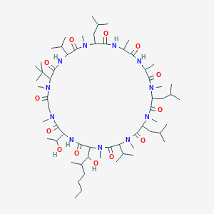 24-Tert-butyl-30-(1-hydroxyethyl)-33-(1-hydroxy-2-methylhexyl)-1,4,7,10,12,15,19,25,28-nonamethyl-6,9,18-tris(2-methylpropyl)-3,21-di(propan-2-yl)-1,4,7,10,13,16,19,22,25,28,31-undecazacyclotritriacontane-2,5,8,11,14,17,20,23,26,29,32-undecone