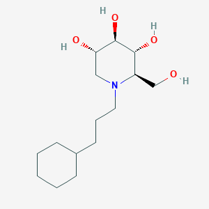molecular formula C₁₅H₂₉NO₄ B019536 (2R,3R,4R,5S)-1-(3-cyclohexylpropyl)-2-(hydroxymethyl)piperidine-3,4,5-triol CAS No. 133342-48-0
