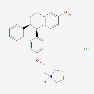molecular formula C28H31NO2.HCl B195372 拉索福昔芬盐酸盐 CAS No. 180915-85-9