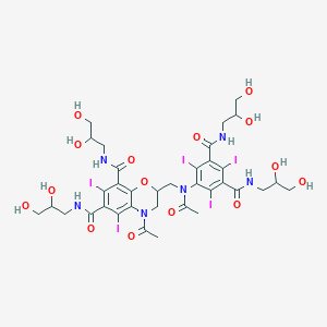 4-Acetyl-2-((acetyl(3,5-bis(((2,3-dihydroxypropyl)amino)carbonyl)-2,4,6-triiodophenyl)amino)methyl)-N,N'-bis(2,3-dihydroxypropyl)-2,3-dihydro-5,7-diiodo-4H-1,4-benzoxazine-6,8-dicarboxamide