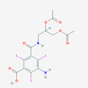 molecular formula C15H15I3N2O7 B195382 3-Amino-5-[[[2,3-bis(acetyloxy)propyl]amino]carbonyl]-2,4,6-triiodo-benzoic Acid CAS No. 122731-59-3