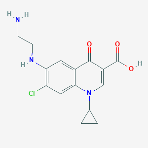 molecular formula C15H16ClN3O3 B019550 6-[(2-Aminoethyl)amino]-7-chloro-1-cyclopropyl-1,4-dihydro-4-oxo-quinoline-3-carboxylic acid CAS No. 528851-85-6