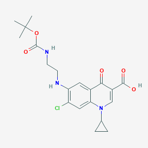 molecular formula C20H24ClN3O5 B019552 6-[(2-Tert-butoxycarbonylaminoethyl)amino]-7-chloro-1-cyclopropyl-1,4-dihydro-4-oxo-quinoline-3-carboxylic acid CAS No. 528851-37-8