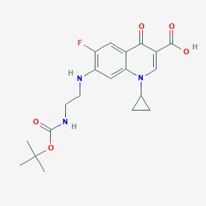 molecular formula C20H24FN3O5 B019554 N-(tert-Butoxycarbonyl) Desethylene Ciprofloxacin CAS No. 105589-00-2