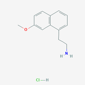 molecular formula C13H15NO HCl B195582 2-(7-Methoxynaphthalen-1-yl)ethanamine hydrochloride CAS No. 139525-77-2
