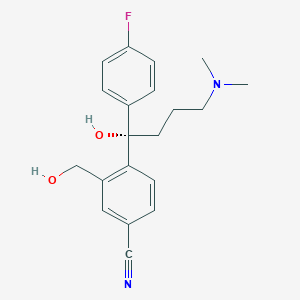 molecular formula C20H23FN2O2 B195660 (S)-4-(4-(Dimethylamino)-1-(4-fluorophenyl)-1-hydroxybutyl)-3-(hydroxymethyl)benzonitrile CAS No. 488787-59-3
