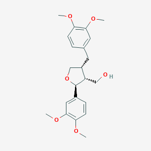 molecular formula C22H28O6 B019567 [(2S,3R,4R)-2-(3,4-dimethoxyphenyl)-4-[(3,4-dimethoxyphenyl)methyl]oxolan-3-yl]methanol CAS No. 67560-68-3