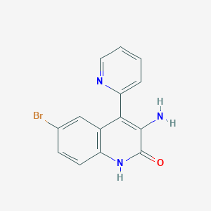molecular formula C14H10BrN3O B195688 3-氨基-6-溴-4-(吡啶-2-基)喹啉-2(1H)-酮 CAS No. 77616-97-8