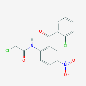 molecular formula C15H10Cl2N2O4 B195749 2-Chloro-N-(2-(2-chlorobenzoyl)-4-nitrophenyl)acetamide CAS No. 180854-85-7