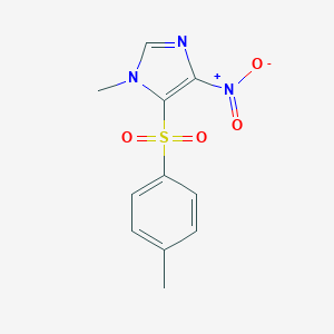 molecular formula C11H11N3O4S B019585 1-Methyl-5-(4-methylphenylsulfonyl)-4-nitro-1H-imidazole CAS No. 108375-63-9
