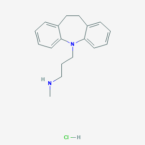 molecular formula C18H23ClN2 B195855 5H-Dibenz[b,f]azepine-5-propanamine, 10,11-dihydro-N-methyl-,monohydrochloride CAS No. 58-28-6
