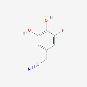 molecular formula C8H6FNO2 B019593 (3-Fluoro-4,5-dihydroxyphenyl)acetonitrile CAS No. 104716-76-9