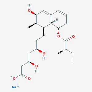 molecular formula C23H35NaO7 B019601 Sodium;(3R,5R)-7-[(1S,2R,3R,8S,8aR)-3-hydroxy-2-methyl-8-[(2S)-2-methylbutanoyl]oxy-1,2,3,7,8,8a-hexahydronaphthalen-1-yl]-3,5-dihydroxyheptanoate CAS No. 1246814-88-9