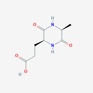 molecular formula C8H12N2O4 B196027 3-((2S,5S)-5-Methyl-3,6-dioxopiperazin-2-yl)propanoic acid CAS No. 16364-36-6