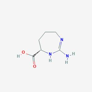 molecular formula C6H11N3O2 B196049 1H-1,3-Diazepine-4-carboxylic acid, hexahydro-2-imino-, (+)- CAS No. 28958-90-9