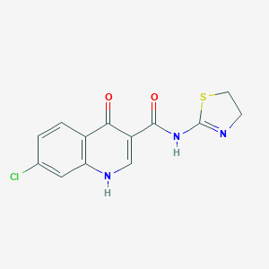 molecular formula C13H10ClN3O2S B019608 7-chloro-N-(4,5-dihydro-1,3-thiazol-2-yl)-4-oxo-1H-quinoline-3-carboxamide CAS No. 108278-53-1