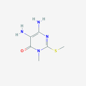molecular formula C6H10N4OS B019618 5,6-Diamino-3-methyl-2-(methylthio)pyrimidin-4(3H)-one CAS No. 39008-28-1