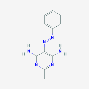 molecular formula C11H12N6 B019625 2-甲基-5-[(e)-苯基重氮基]嘧啶-4,6-二胺 CAS No. 5473-05-2