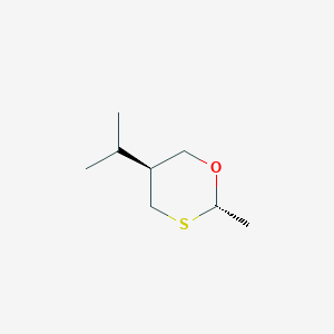 molecular formula C8H16OS B019716 (2S,5S)-2-Methyl-5-propan-2-yl-1,3-oxathiane CAS No. 110523-71-2